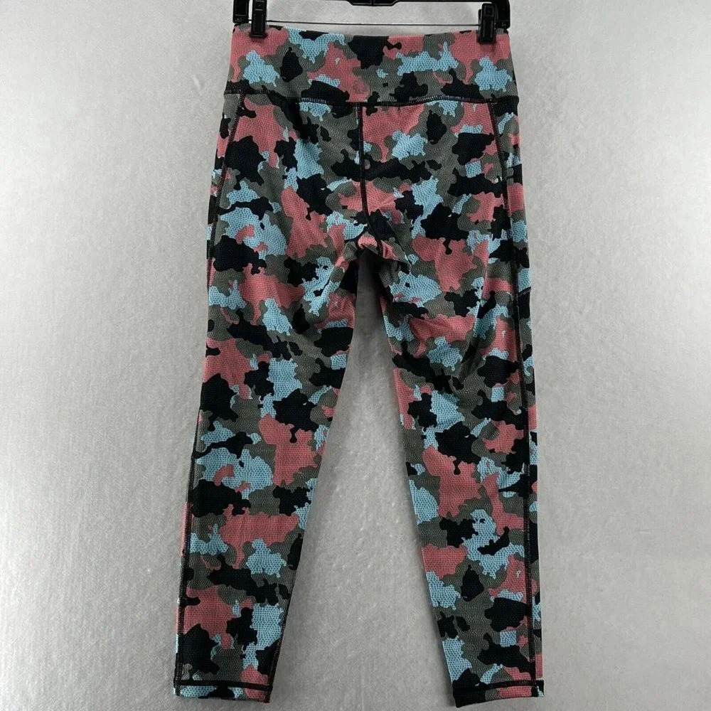 Pro Player Leggings Womens Sz M Wicking Camo Compression Athletic Pink Gray - Picture 4 of 10